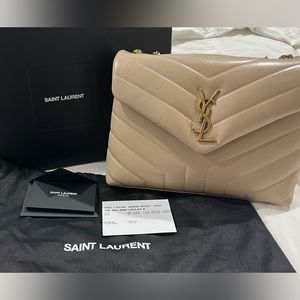 YSL Yves Saint Laurent LouLou small dark beige